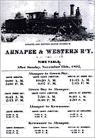 1892 time table