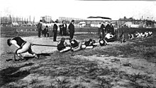 Tug of war competition in 1904 Summer Olympics 1904 tug of war.jpg