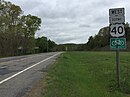 View west from the east end of the county-maintained portion of US 40 Scenic