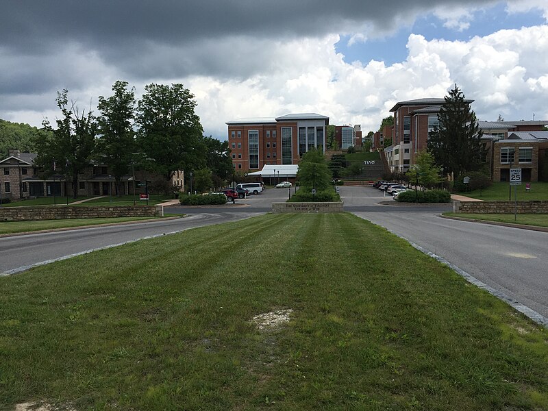 File:2017-06-12 11 46 34 View north along Virginia State Route 382 at Coeburn Mountain Road (Virginia State Secondary Route 646) at the University of Virginia's College at Wise in Wise County, Virginia.jpg