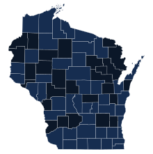 Results by county:
Baldwin
.mw-parser-output .legend{page-break-inside:avoid;break-inside:avoid-column}.mw-parser-output .legend-color{display:inline-block;min-width:1.25em;height:1.25em;line-height:1.25;margin:1px 0;text-align:center;border:1px solid black;background-color:transparent;color:black}.mw-parser-output .legend-text{}
Baldwin--100%
Baldwin-->=90% 2018 WI US Senate D primary.svg