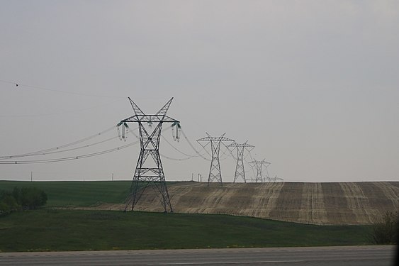 Western Alberta Transmission Line from the Queen Elizabeth II Highway near Crossfield