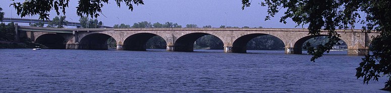 The Morgan G. Bulkeley Bridge over the Connecticut River at Hartford, Connecticut
