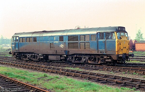 A Class 31 at Saltley MPD, 1987