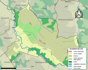 Mappa a colori che mostra l'uso del suolo.