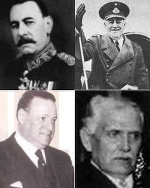 The four presidents of the period (left-to-right, top-to-bottom): Uriburu, Justo, Ortiz and Castillo