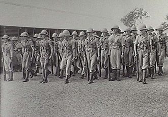 Men from the 61st Battalion on parade at Redbank, Queensland, in April 1940 61st Battalion at Redbank 1940.jpg