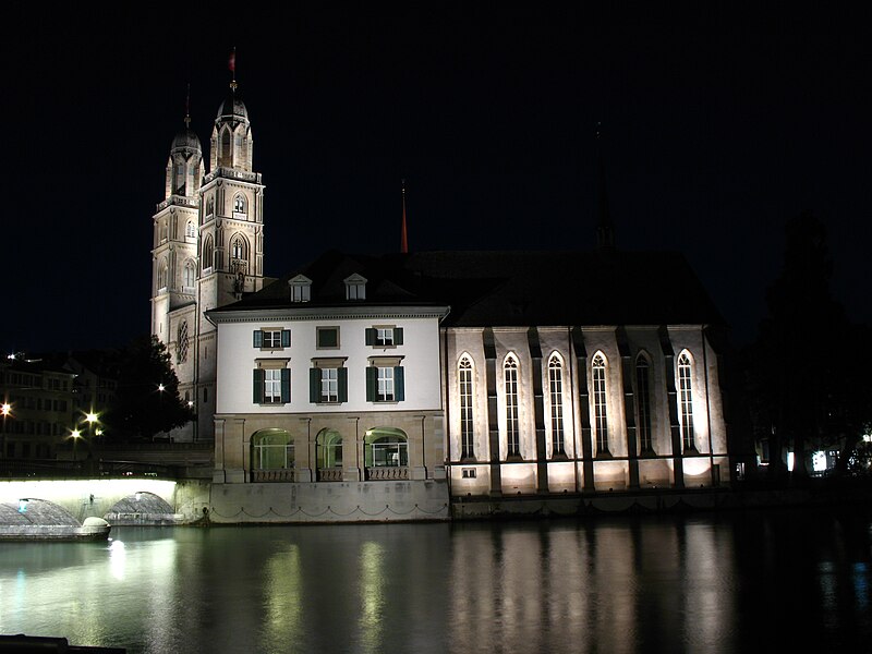 File:7508 - Zürich - Wasserkirche and Grossmünster.JPG