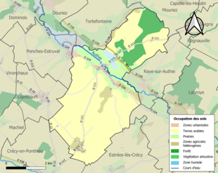 Kolorowa mapa przedstawiająca użytkowanie gruntów.