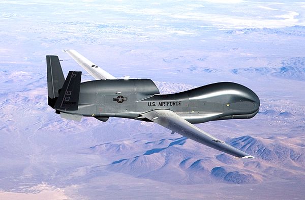 Capable of flying up to 60,000 ft (18,300 m) more than 34 hours, the RQ-4 Global Hawk was put into USAF service in 2001.