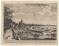 23 September: A View of the Barges conducting his Danish Majesty from Whitehall to the Temple. Illustration published in The Gentleman's Magazine, October 1768. A View of the Barges conducting his Danish Majesty from Whitehall to the Temple.jpg