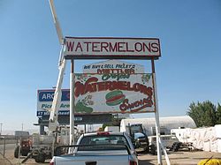 Ein Wassermelonenstand in Mettler