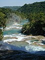 The series of Agua Azul cascades seen from the top