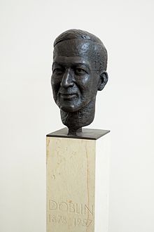 Alfred Döblin bronze bust, by Siegfried Wehrmeister