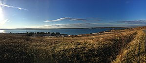 Altdöberner See from Pritzen in December 2017 with Fahrradweg.jpg