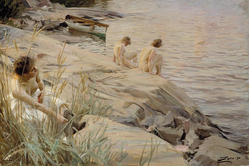 File:Anders Zorn - Girls Bathing in the Open Air (Out of Doors) , Bathing Girls, Outside , Outdoors - A I 535 - Finnish National Gallery.jpg