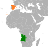 Location map for Angola and Spain.