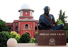 The statue of Annadurai at the College of Engineering, Guindy campus of Anna University which is named after him Annadurai statue.jpg