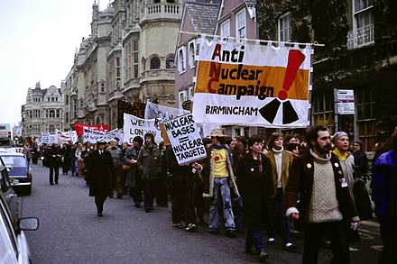 Anti-nuclear weapons protest march in Oxford, 1980