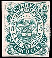 5c blue-green 1872 issue (note the 5) Sc7