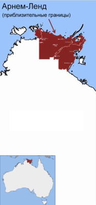 Avustralya haritasında Arnhem Land