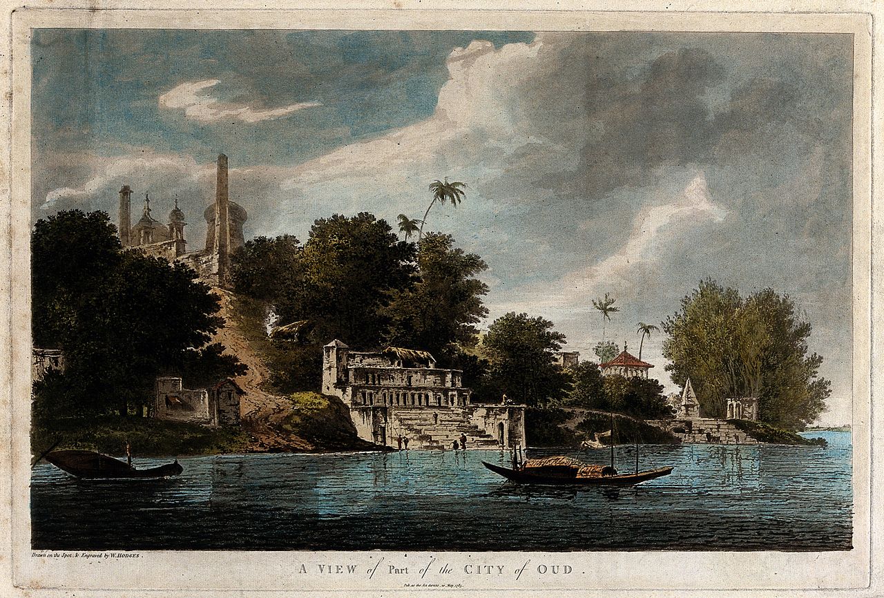 Ayodhya seen from the river Ghaghara, Uttar Pradesh. Coloure Wellcome V0050436.jpg