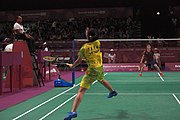 Deutsch: Badminton bei den Olympischen Jugendspielen 2018; Tag 4, 10. Oktober 2018; Viertelfinale Mädchen: Vu Thi Anh Thu (Vietnam) - Goh Jin Wei (Malaysia) 12-21, 9-21 26′ English: Badminton at the 2018 Summer Youth Olympics at 10 October 2018 – Girls Quarterfinal: Vu Thi Anh Thu (Vietnam) vs Goh Jin Wei (Malaysia) 12-21, 9-21 26′