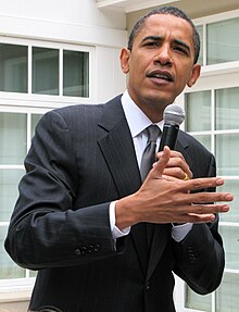 Barack Obama, a fan of Wonder's music, used the song frequently during campaign events in the 2008 presidential election Barack Obama - 2008.jpg