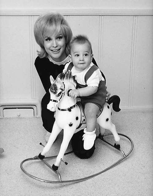 Wife Barbara Eden and their son Matthew (1966)