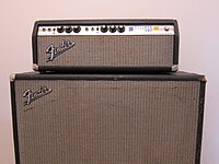 A Fender Bassman amp head with a 15" speaker cabinet. Bassman15.JPG