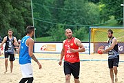 Deutsch: Beachhandball Europameisterschaften 2019 (Beach handball Euro); Tag 3: 4. Juli 2019 – Männer, Platzierungsrunde Gruppe III, Italien-Montenegro 2:0 (22:15, 18:7) English: Beach handball Euro; Day 3: 4 July 2019 – Men Consolation Round Group III – Italy-Montenegro 2:0 (22:15, 18:7)