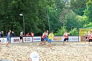 Deutsch: Beachhandball Europameisterschaften 2019 (Beach handball Euro); Tag 1: 2. Juli 2019 – Männer, Vorrunde Gruppe C, Schweiz-Ukraine 2:1 (22:23, 17:14, 9:6) English: Beach handball Euro; Day 1: 2 July 2019 – Men Preliminary Round Group C – Switzerland-Ukraine 2:1 (22:23, 17:14, 9:6)