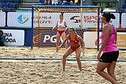 Deutsch: Beachhandball Europameisterschaften 2019 (Beach handball Euro); Tag 5: 6. Juli 2019 – Frauen, Halbfinale, Kroatien-Dänemark 1:2 (12:19, 17:10, 4:7) English: Beach handball Euro; Day 5: 6 July 2019 – Semifinal Men – Croatia-Denmark 1:2 (12:19, 17:10, 4:7)