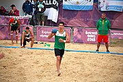 Deutsch: Beachhandball bei den Olympischen Jugendspielen 2018; Tag 5, 10. November 2018; Jungen, Hauptrunde - Ungarn-Portugal 0:2 English: Beach handball at the 2018 Summer Youth Olympics at 11 October 2018 – Boys Main Round – Hungary-Portugal 0:2