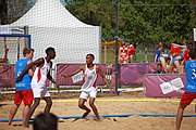 Deutsch: Beachhandball bei den Olympischen Jugendspielen 2018; Tag 4, 10. Oktober 2018; Jungs, Vorrunde, Gruppe B - Mauritius-Kroatien 0:2 English: Beach handball at the 2018 Summer Youth Olympics at 10 October 2018 – Boys Preliminary Round Group B‎ – Mauritius-Croatia 0:2