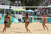 Deutsch: Beachvolleyball bei den Olympischen Jugendspielen 2018; Tag 11, 17. Oktober 2018; Mädchen, Finale – Italien (Claudia Scampoli & Nicol Bertozzi)- Russland (Maria Woronina & Maria Botscharow) 0:2 (19–21/19–21) English: Beach volleyball at the 2018 Summer Youth Olympics at 17 October 2018 – Girls Final – Italy (Claudia Scampoli & Nicol Bertozzi) - Russia (Maria Voronina & Maria Bocharova) 0:2 (19–21/19–21)