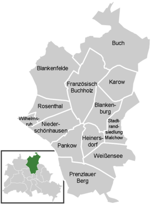 Mappa del distretto di Pankow
