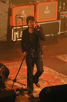 Fanning performing with Powderfinger at London's Hammersmith Apollo, on 6 December 2007 Bernard Fanning London 2007.jpg