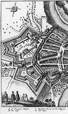 An illustration of the Large and Small Redoubts (Schanzen) added from 1622 to 1634 BernerSchanzen.jpg