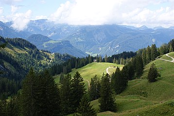 Alpe Stenn (1304 m) nel Bregenzerwald (Foresta di Bregenz) nel comune di Bezau del Vorarlberg.