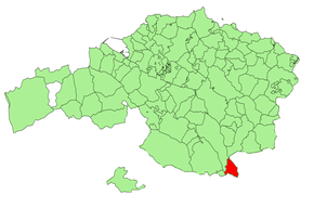 Localização do município de Ochandiano na Biscaia