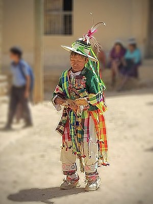 Bolivia potosi elderly andean man in traditional chothes.jpg