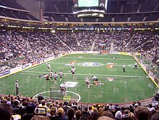 Foto del Interior durante un juego de los Swarm lacrosse.