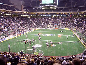 English: National Lacrosse League game with th...