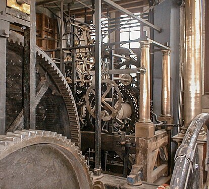 Clockwork of the turret clock in the belfry of Bruges