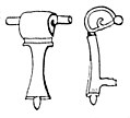 Kniefibel aus Bronze mit Scharnierkonstruktion, 2.–3. Jh. n. Chr., nach Teichner (2011). Heute im Museum für Vor- und Frühgeschichte (Berlin)