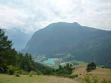 Panorama dei trois villages in estate, visti dall'Alpe Salomon