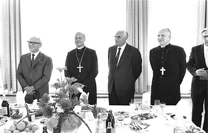 A 1980 meeting between representatives of the BEK and Erich Honecker Bundesarchiv Bild 183-W0613-039, Sitzung des Martin-Luther-Komitees.jpg