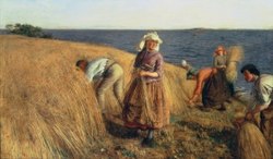 Hugh Cameron (1835-1918), The Harvest, shows a bandwin at work Cameron The Harvest.jpg