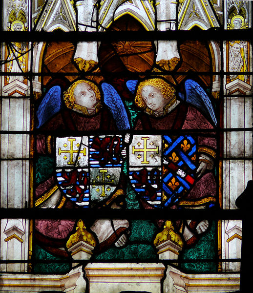 Fichier:Chartres - Chapelle de Vendôme - Armoiries de Jean de Lusignan et Charlotte de Bourbon.JPG